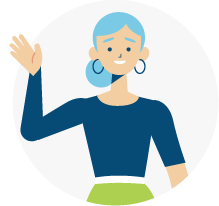 Illustration of a woman waving